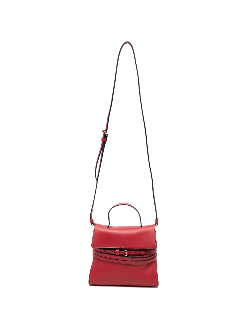 Moschino buckle leather mini bag - Rosso