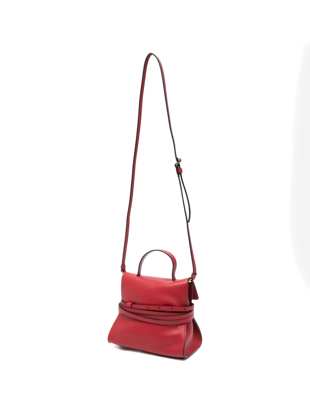 Moschino Kleine Tie Me leren tas Rood
