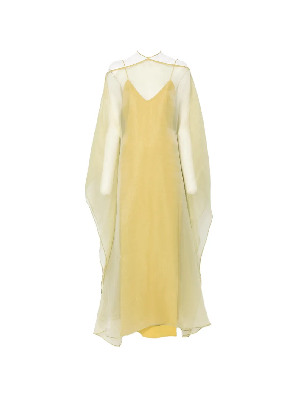 Taller Marmo sheer-overlay maxi dress - Giallo