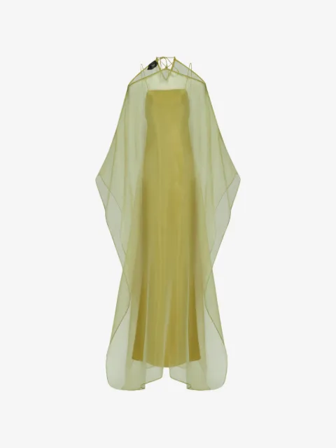 Taller Marmo sheer-overlay maxi dress