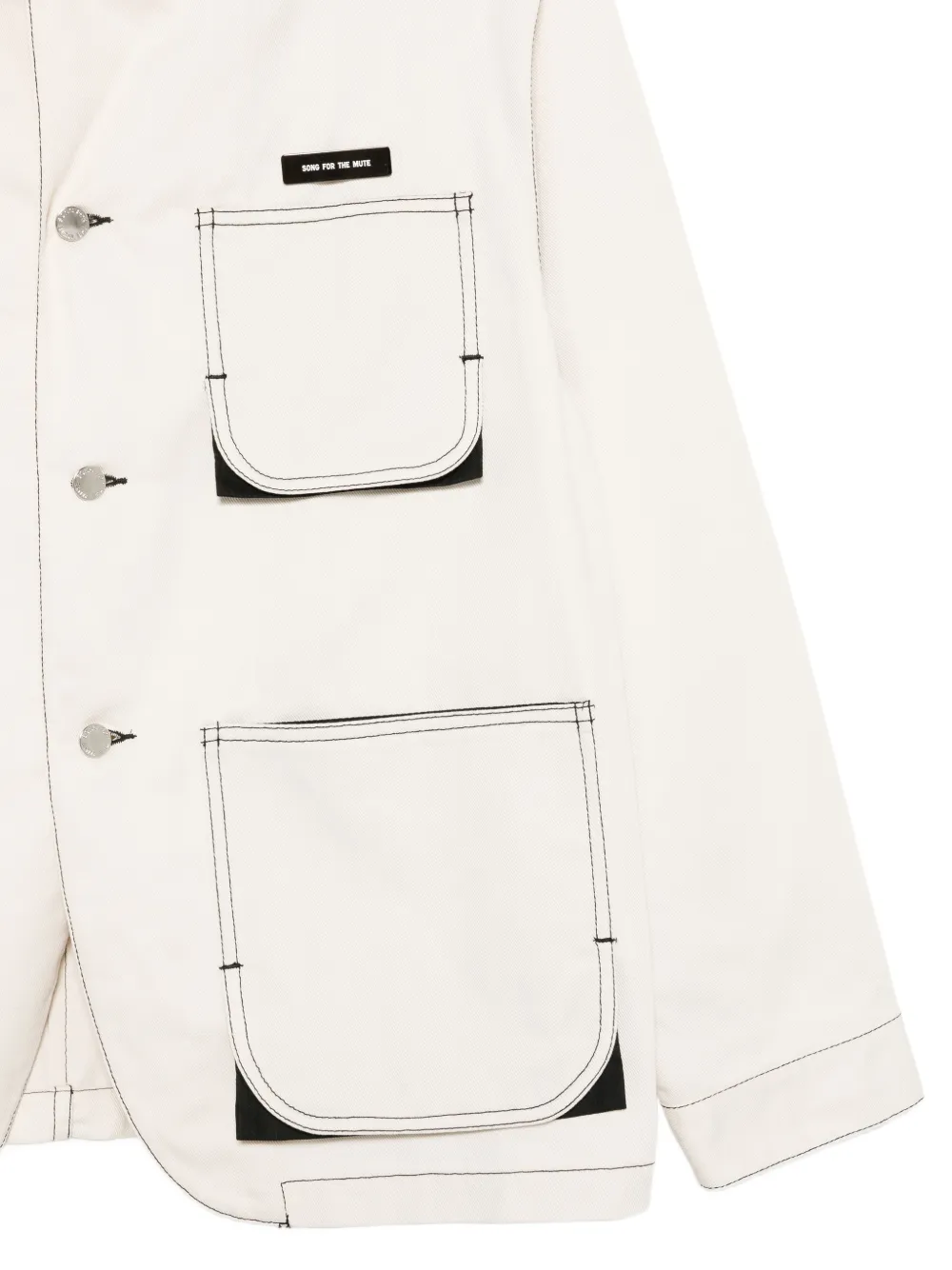 Contrast Stitching Pocket Coat