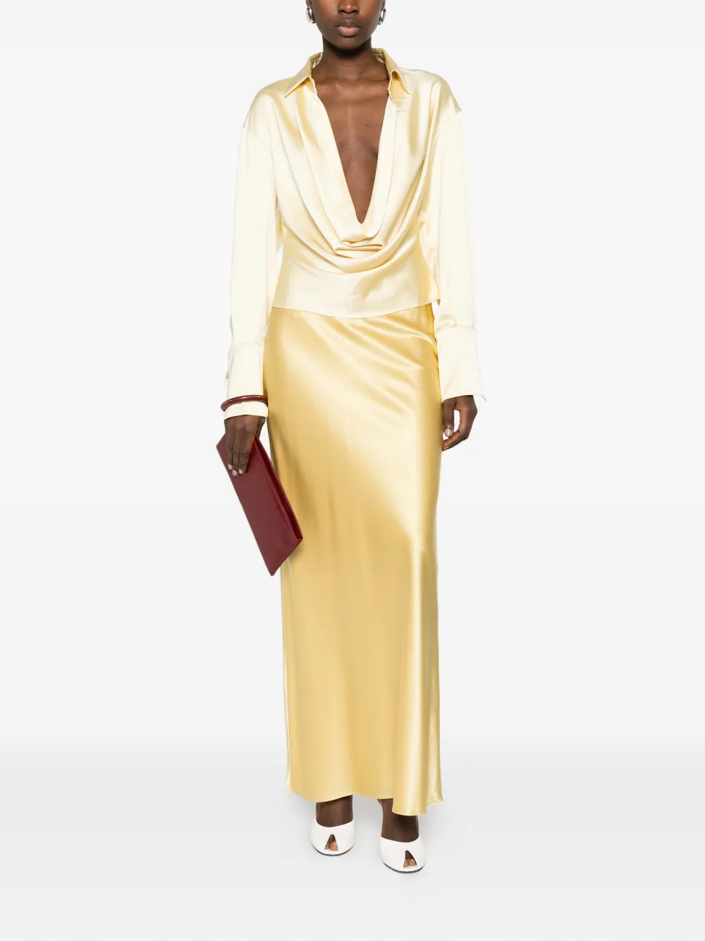  The Andamane Draped Blouse - Yellow 