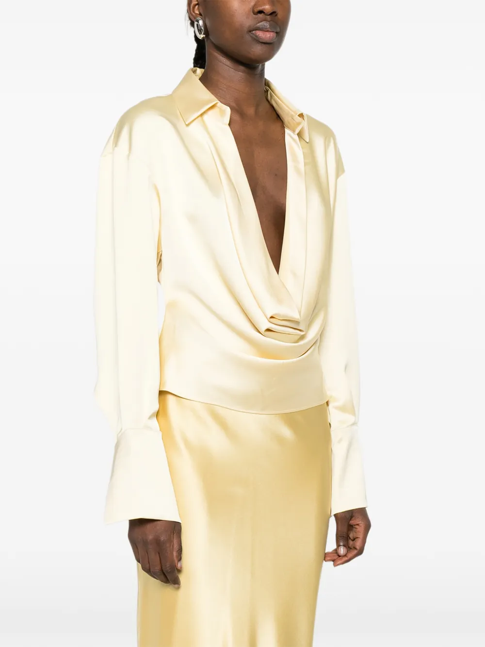  The Andamane Draped Blouse - Yellow 