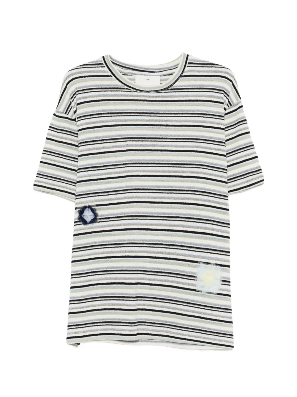 Song For The Mute striped-pattern T-shirt - Bianco