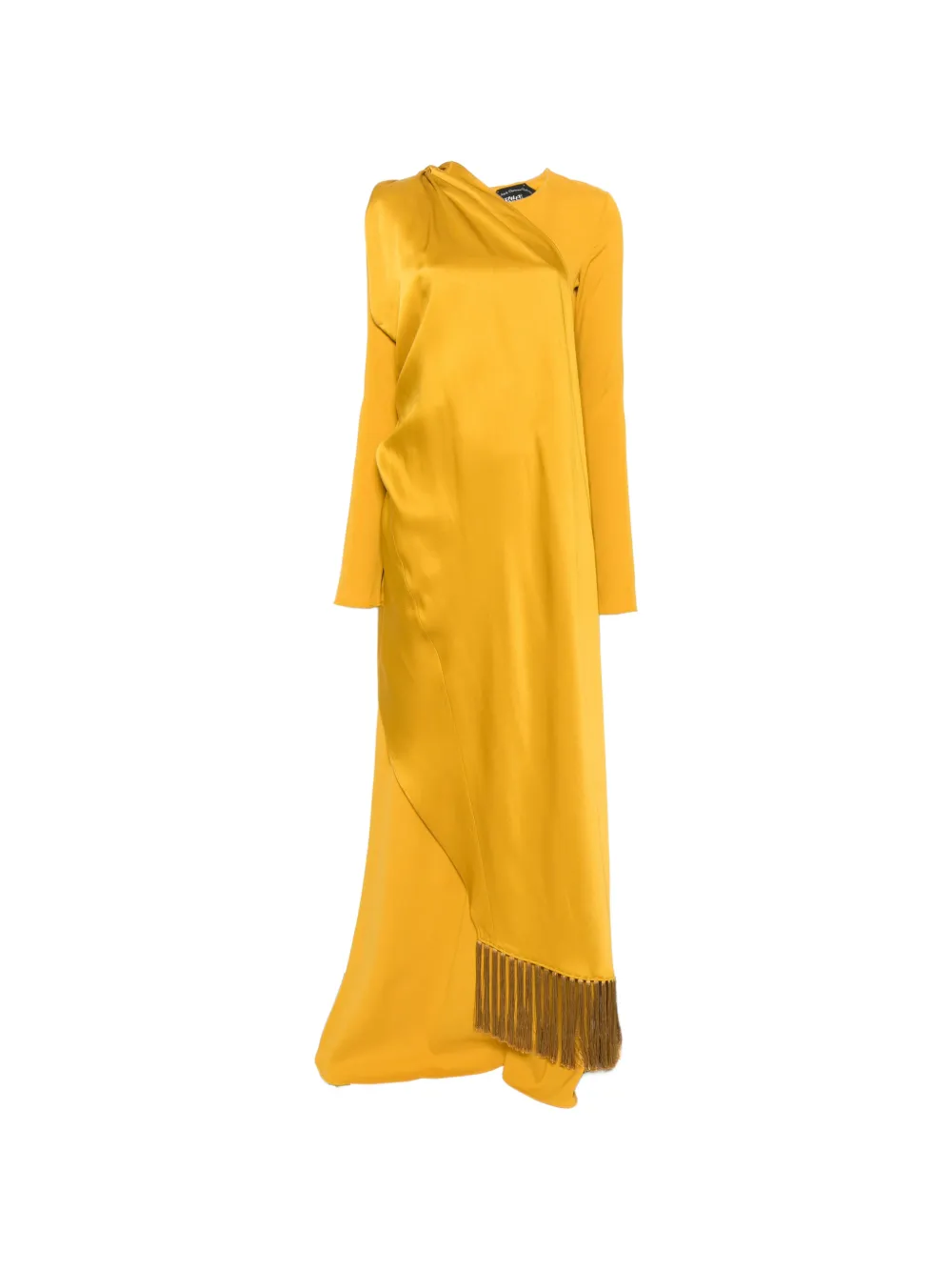 Taller Marmo fringed draped maxi dress - Giallo
