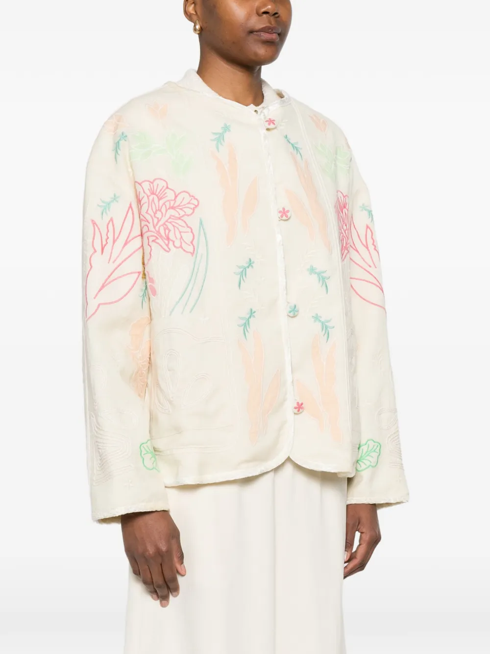 Floral-Embroidered Jacket