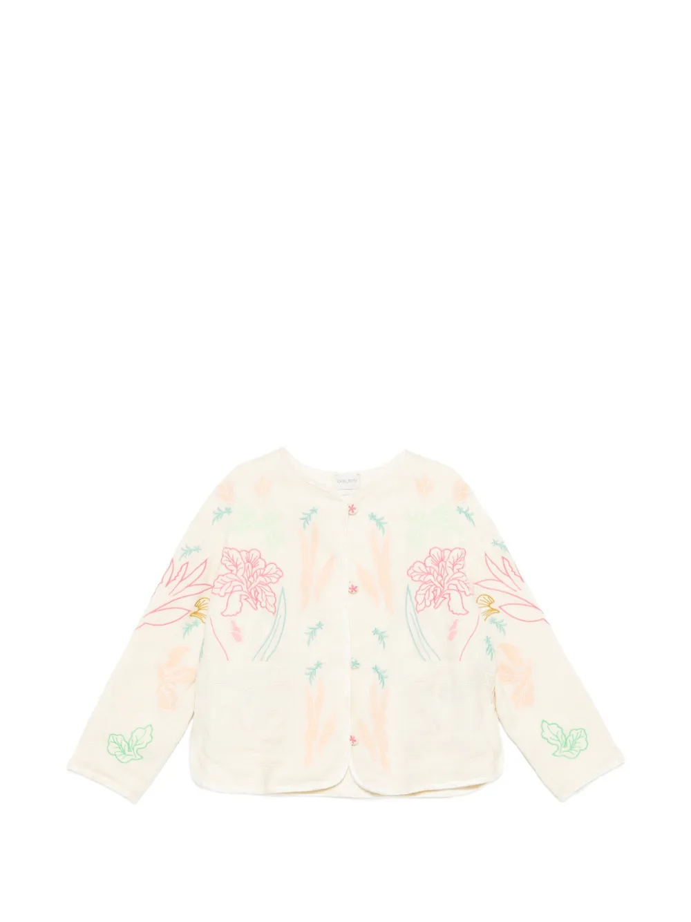Forte Forte floral-embroidered jacket - Toni neutri