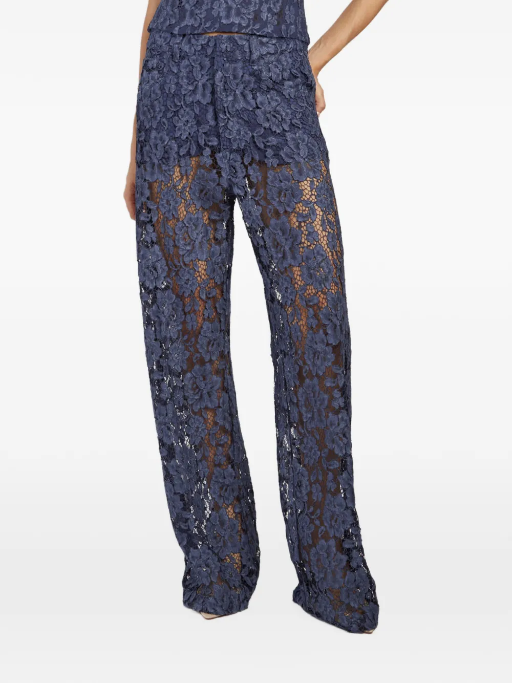 Federica Tosi lace five-pocket trousers - Blu