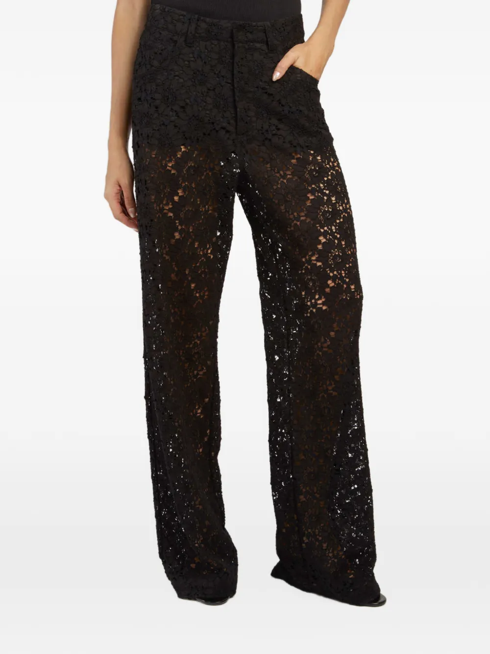 Federica Tosi lace five-pocket trousers - Nero