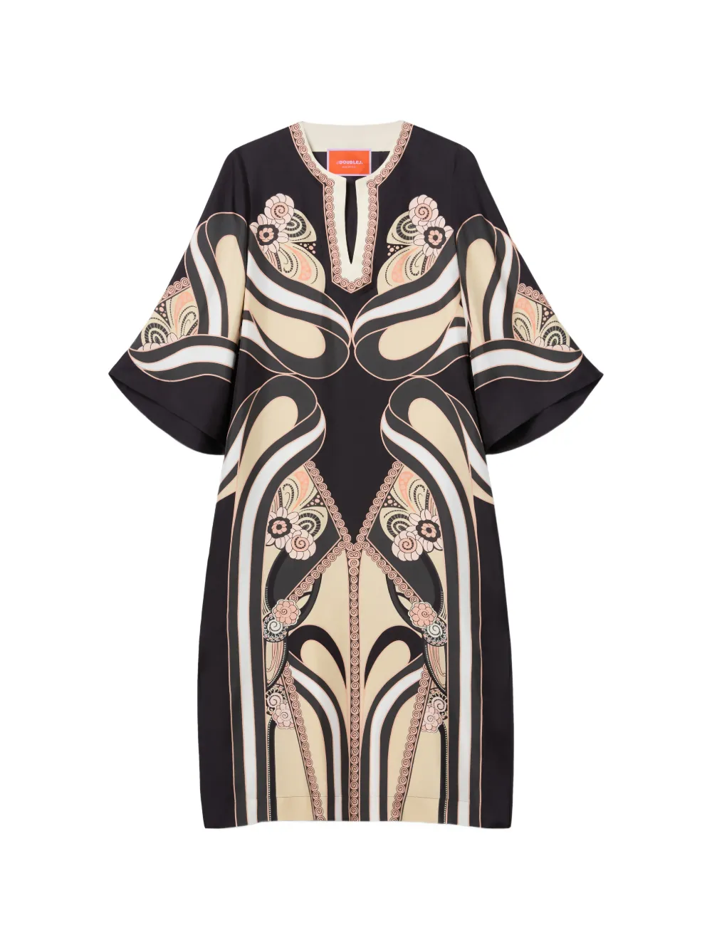 La DoubleJ placed pale pink print dress - Nero