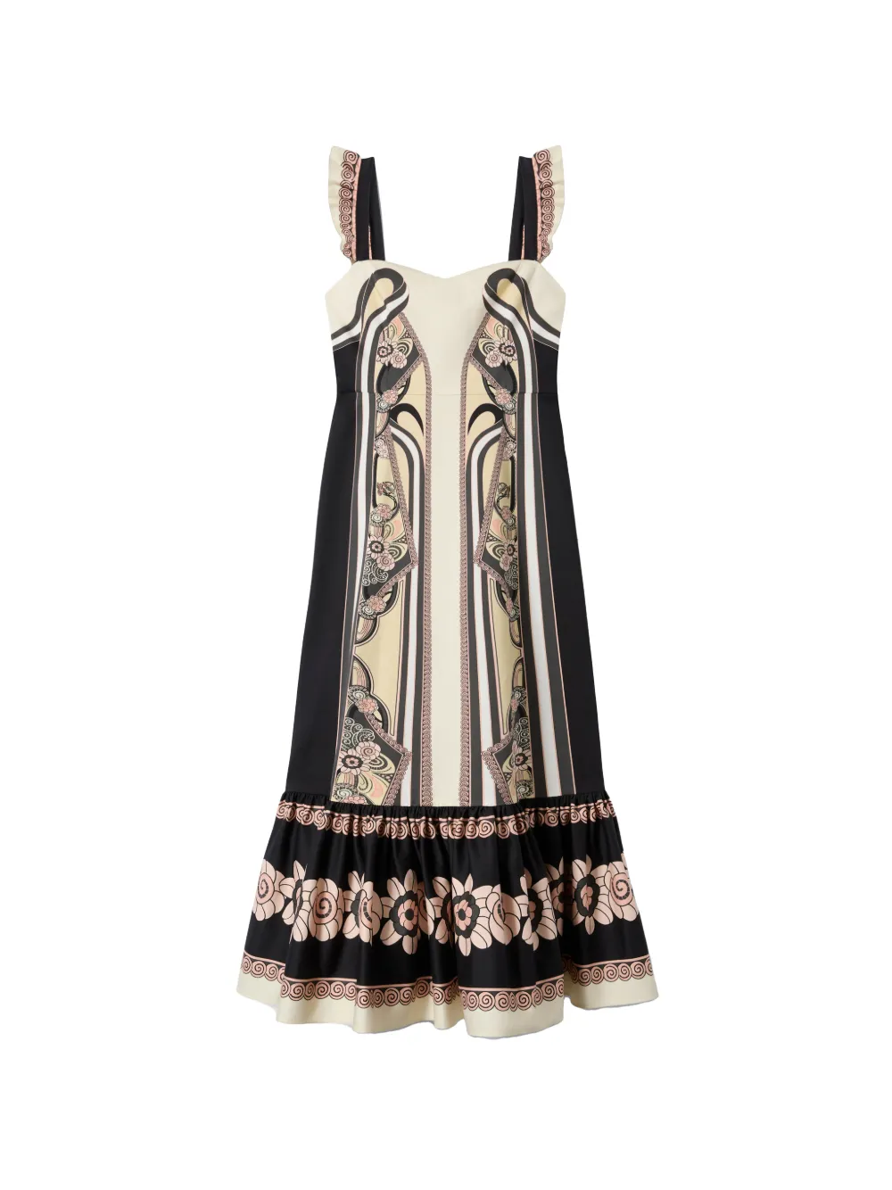 La DoubleJ Gingerbread ruffled floral dress - Nero