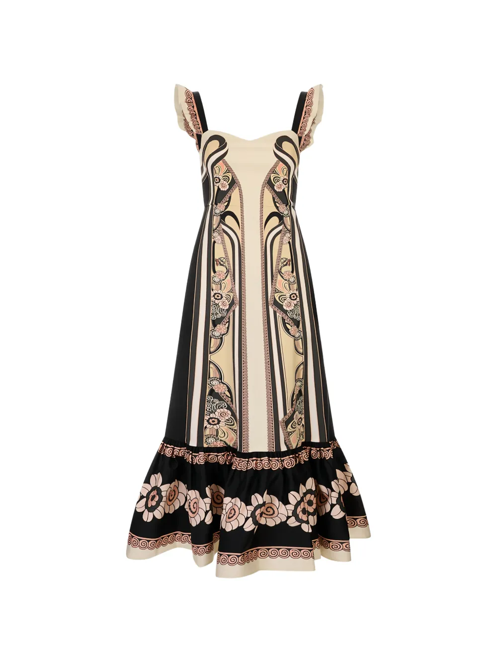 La DoubleJ Gingerbread ruffled floral dress - Nero