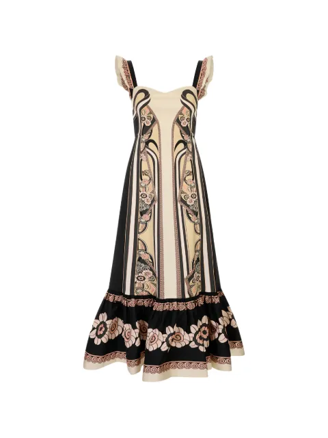 La DoubleJ vestido Gingerbread con volantes y motivo floral