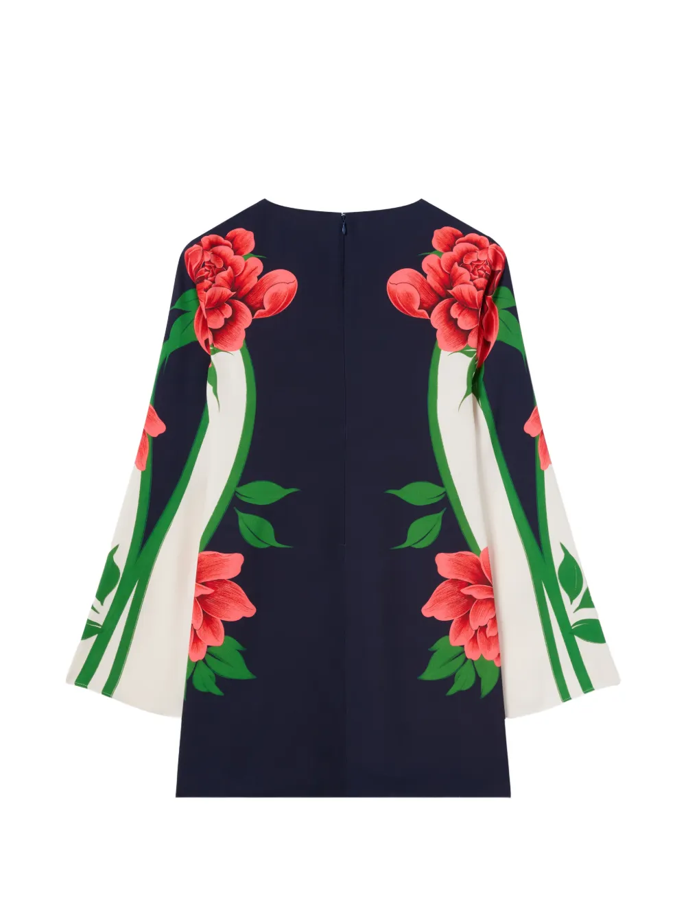 La DoubleJ Jurk met bloemenprint en klokmouwen Blauw