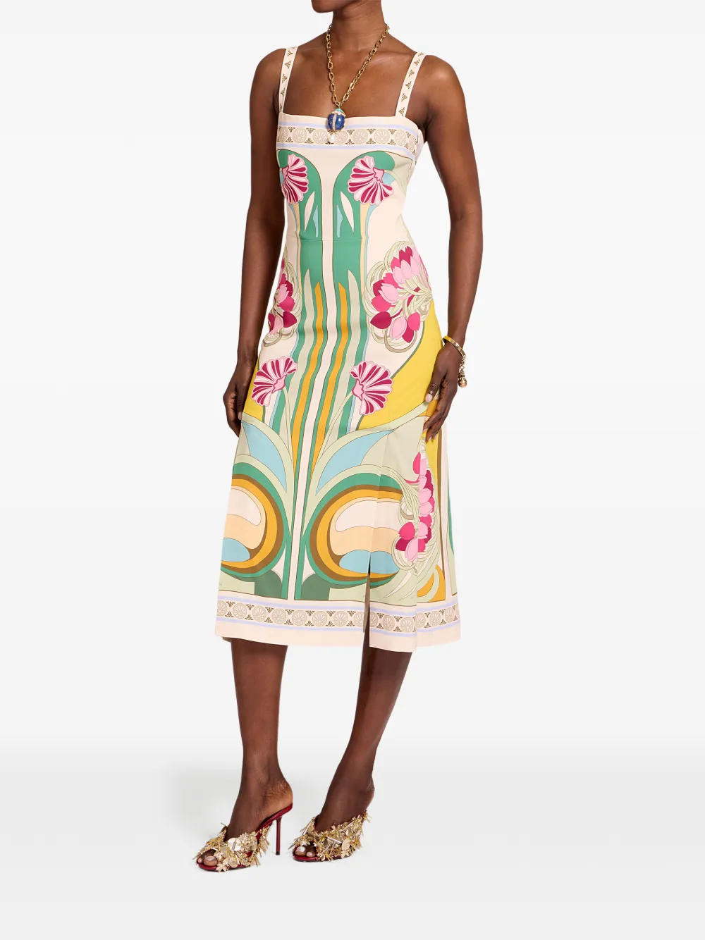 La DoubleJ Buy Me A Martini midi-jurk Beige