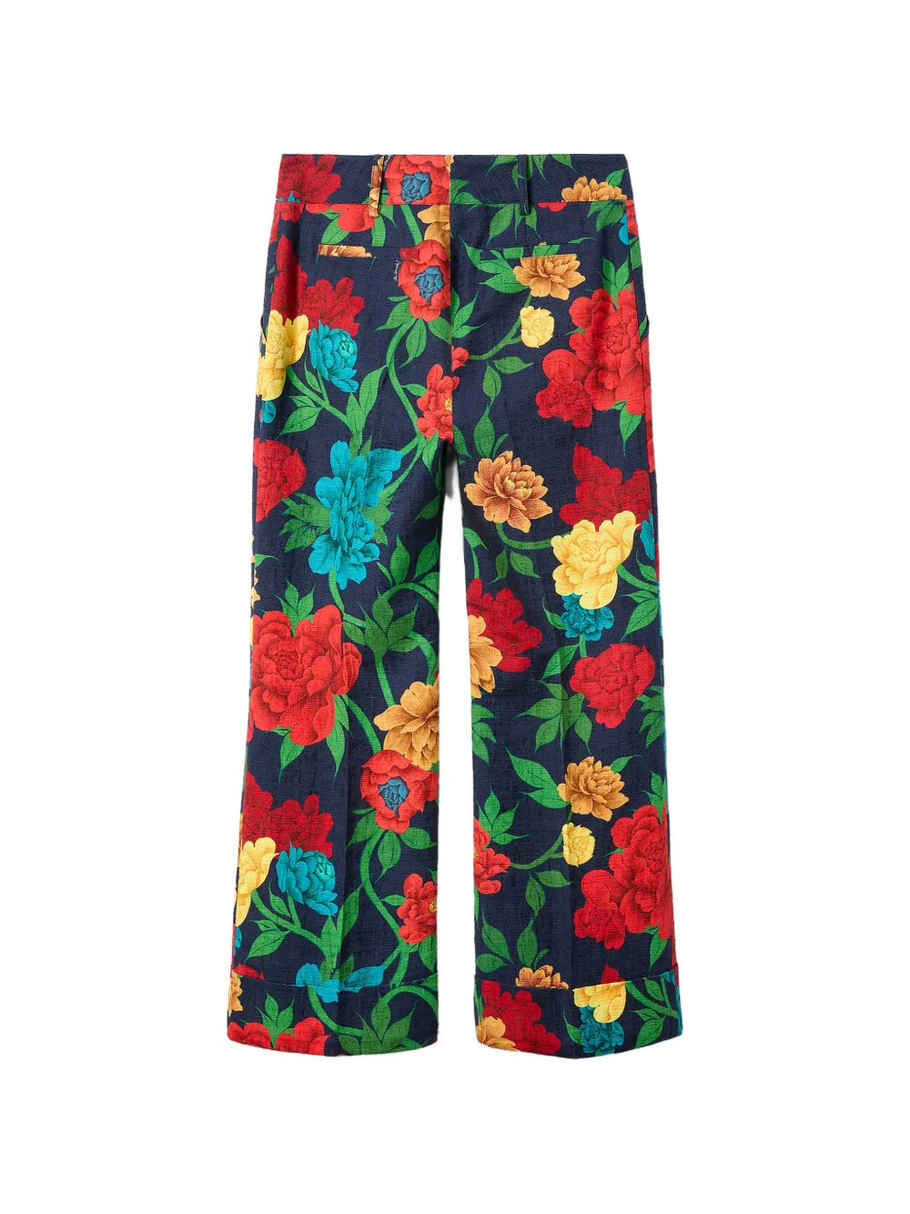 La DoubleJ Broek met bloemen Blauw