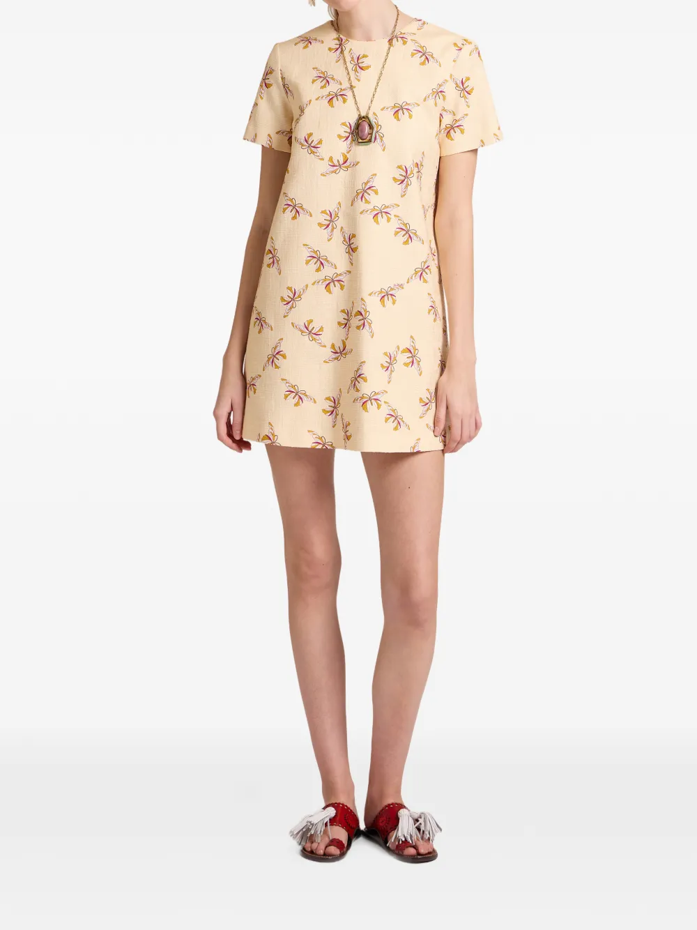La DoubleJ Mini-jurk met print Beige