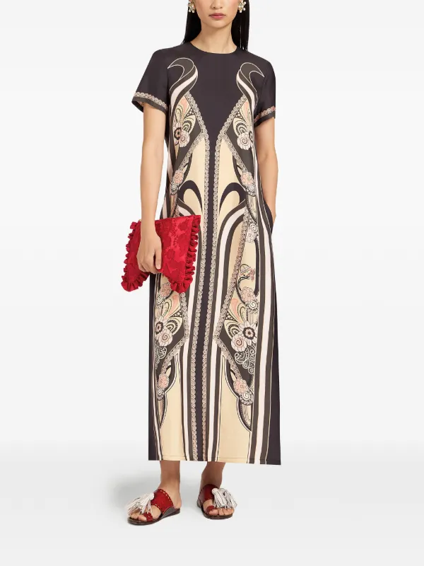 La DoubleJ Ambrosia Placée Pale Pink In Silk Twill Swing Dress