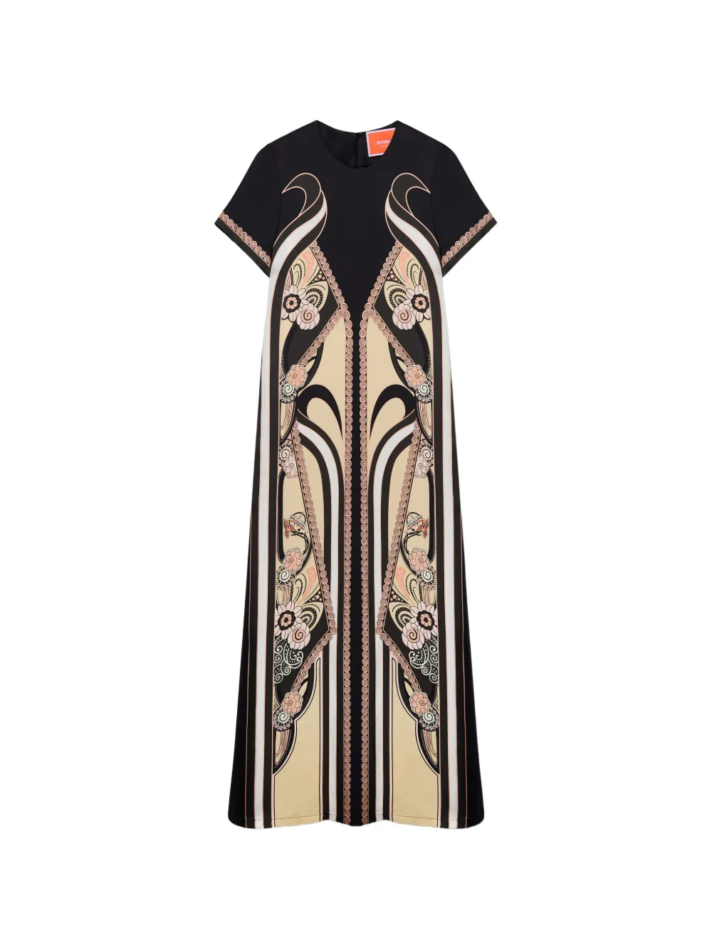 La DoubleJ Ambrosia Placée Pale Pink in silk twill Swing dress - Nero