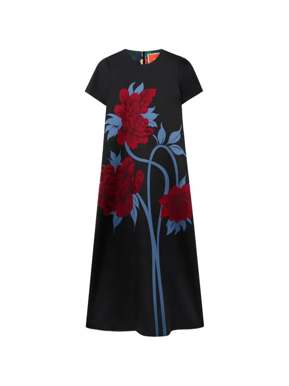 La DoubleJ Abito Peonies jacquard - Nero