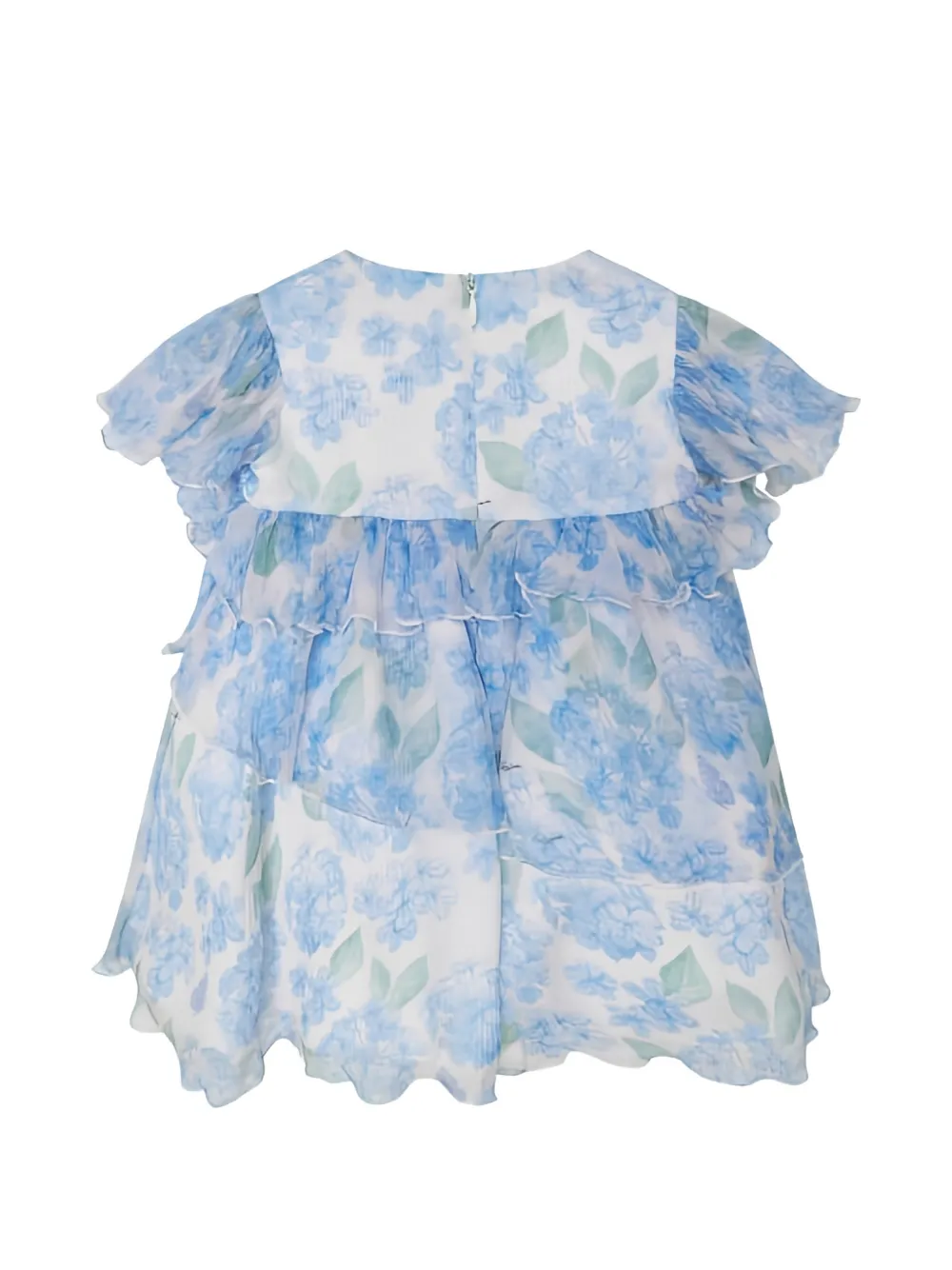 Roberto Cavalli Junior Jurk met ruches en bloemenprint Wit