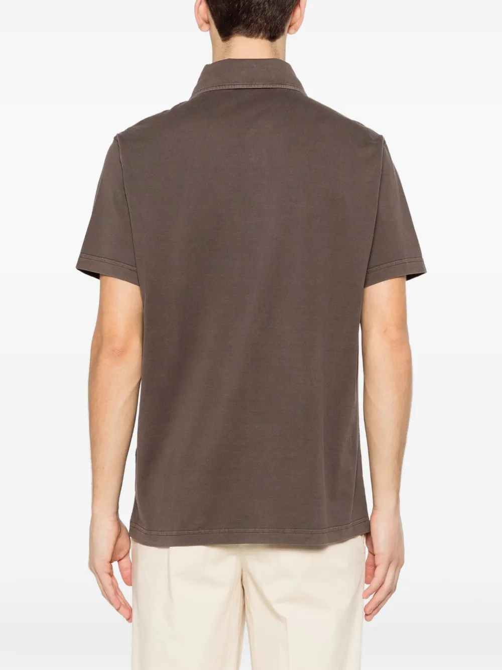 Fay Poloshirt met knopen Bruin
