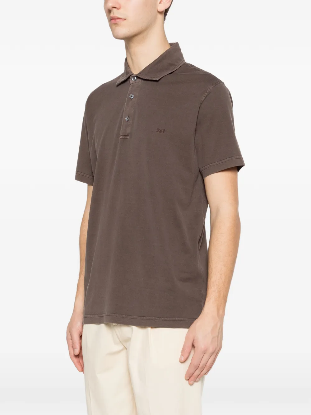  Fay Buttoned Polo Shirt - Brown 