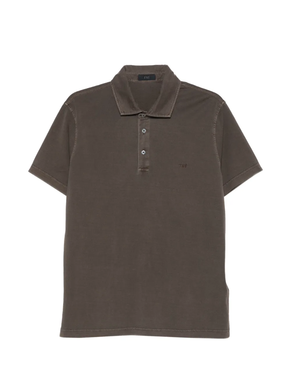 Fay buttoned polo shirt - Marrone