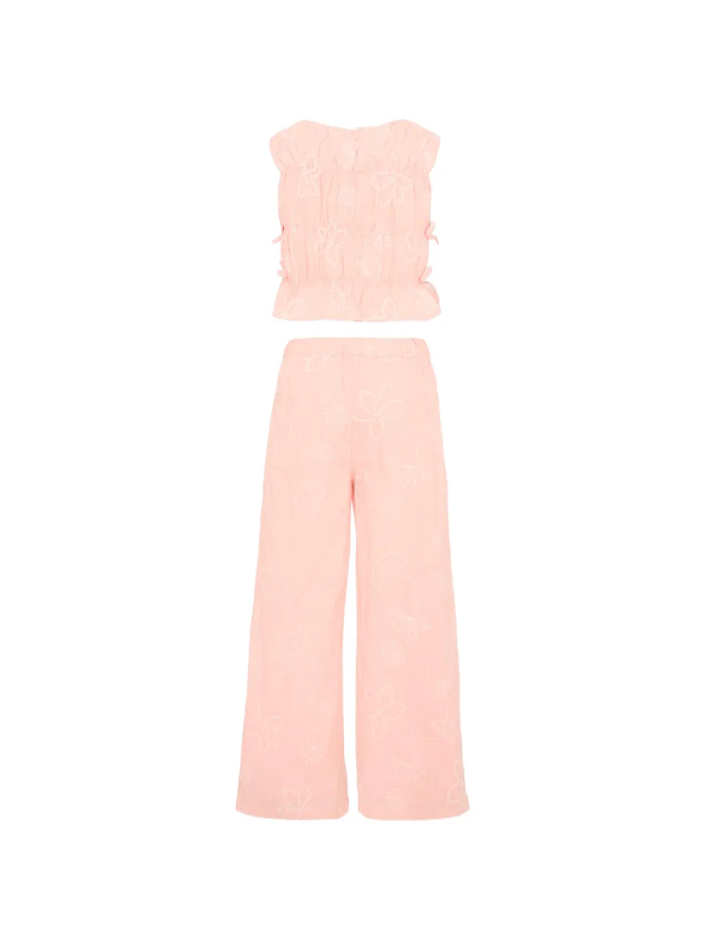 Mayoral Broek met geborduurde bloemen Roze
