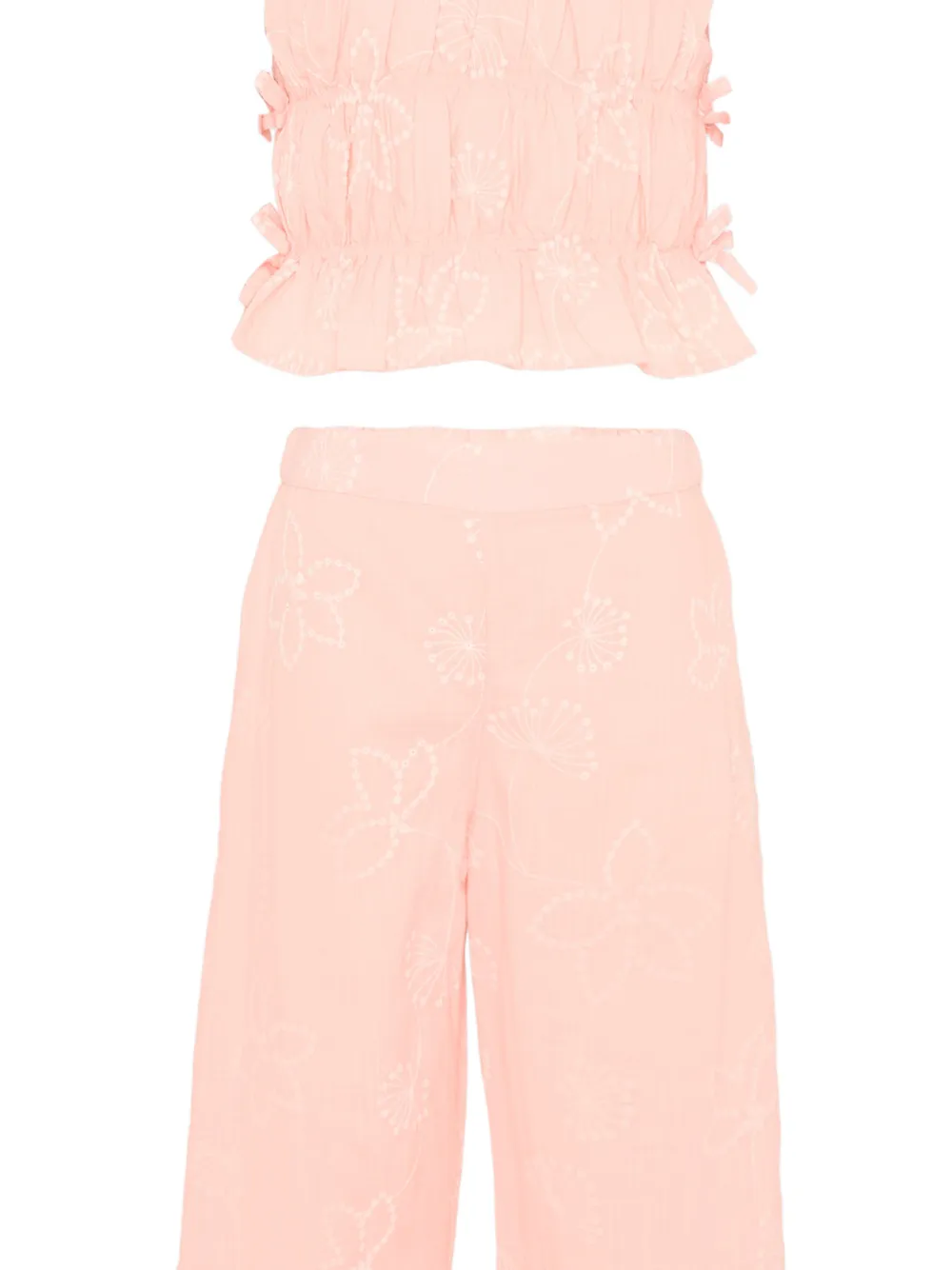 Mayoral Broek met geborduurde bloemen Roze
