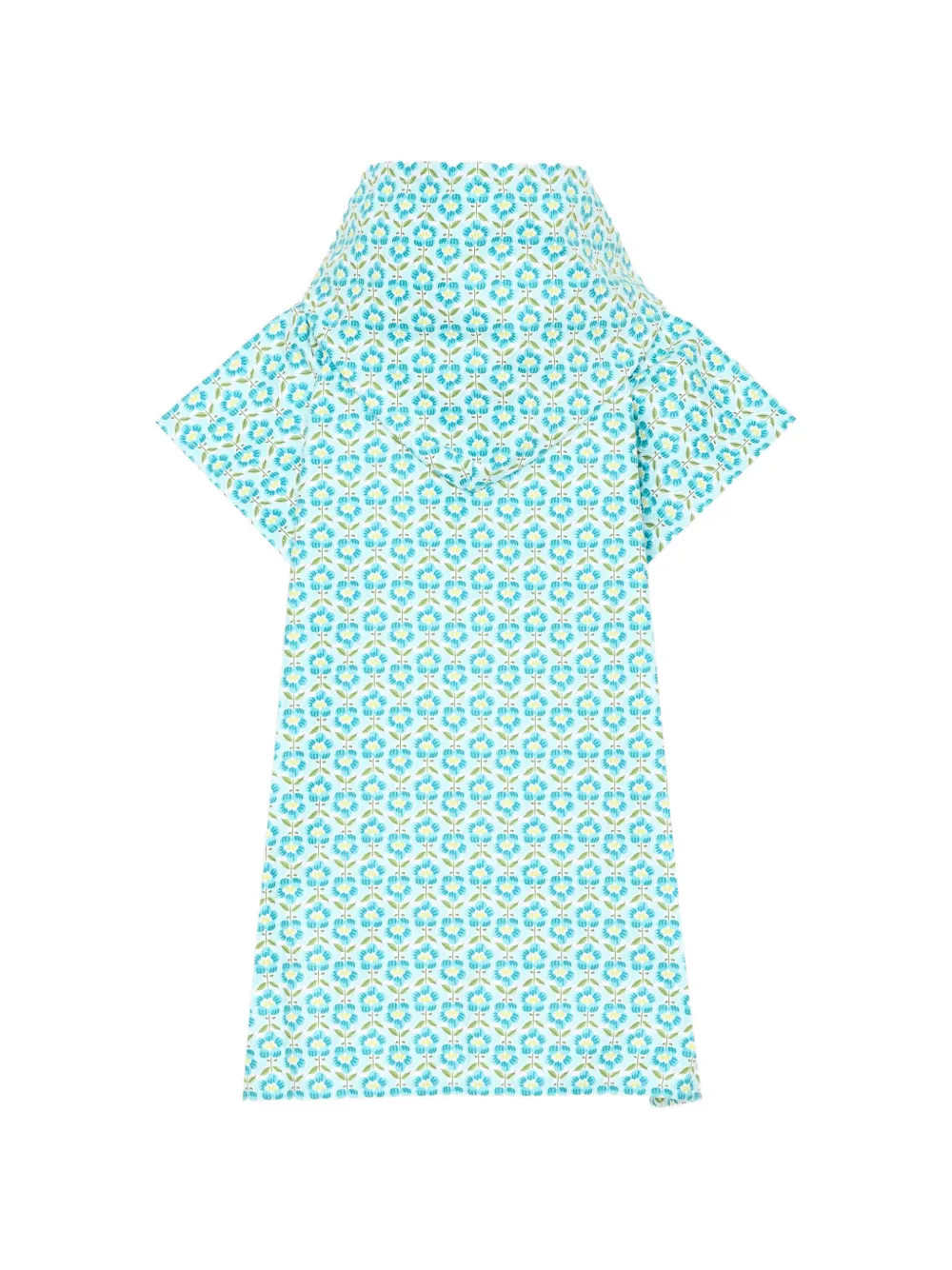 Floral-Print Hooded Bathrobe