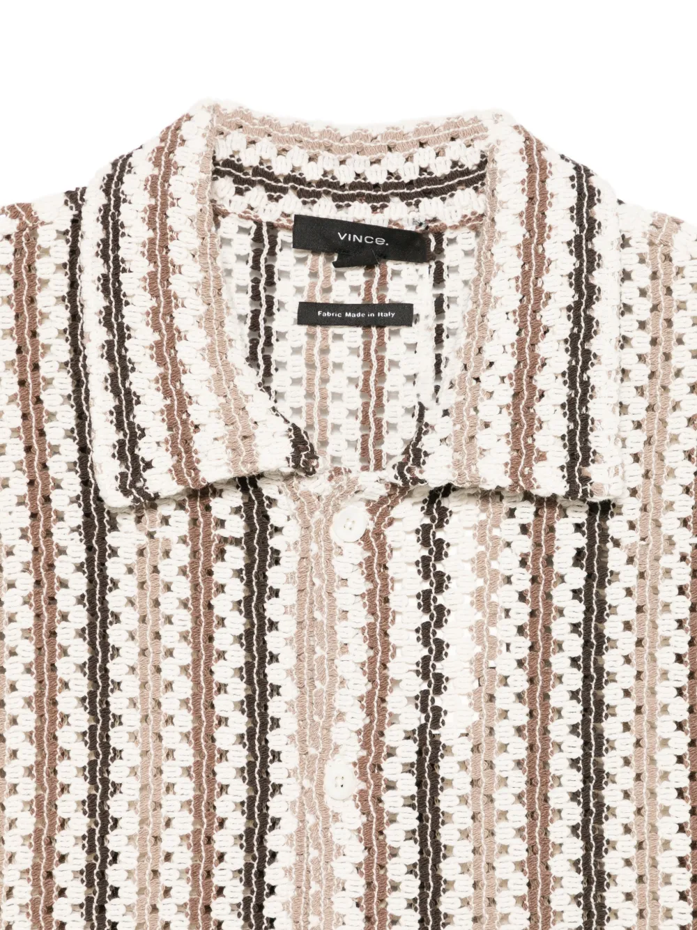  Vince Striped Short-sleeve Shirt - Neutrals 