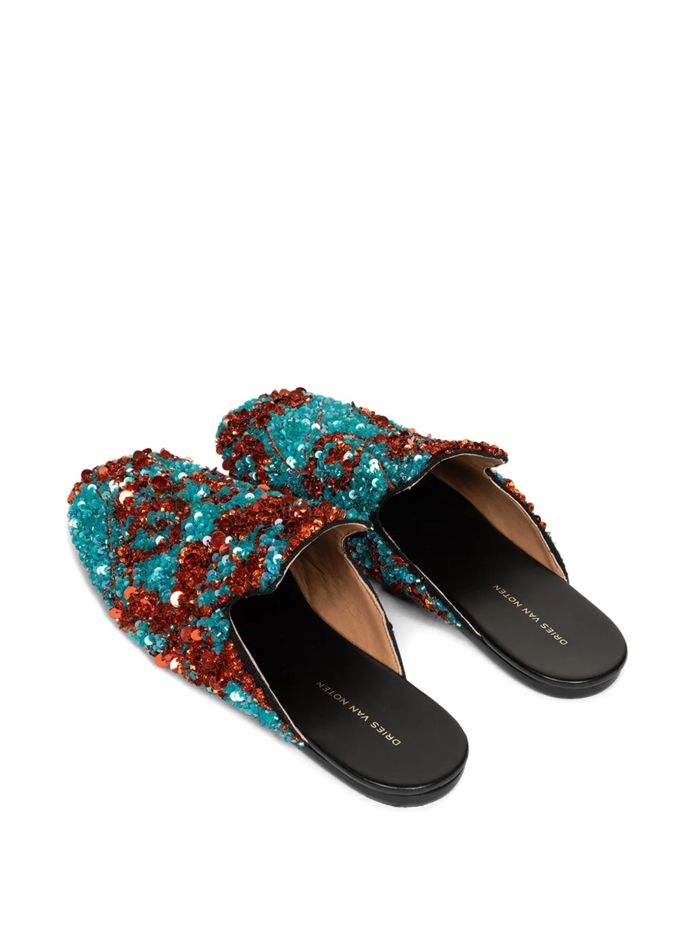  Dries Van Noten Sequin-embellished Slippers - Blue 