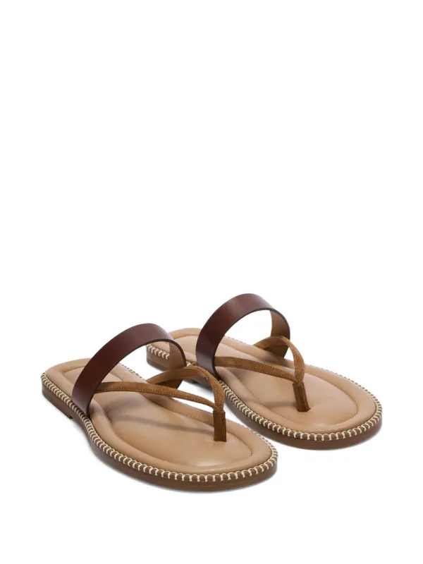 DRIES VAN NOTEN ステッチ レザーサンダル | ニュートラル | FARFETCH JP