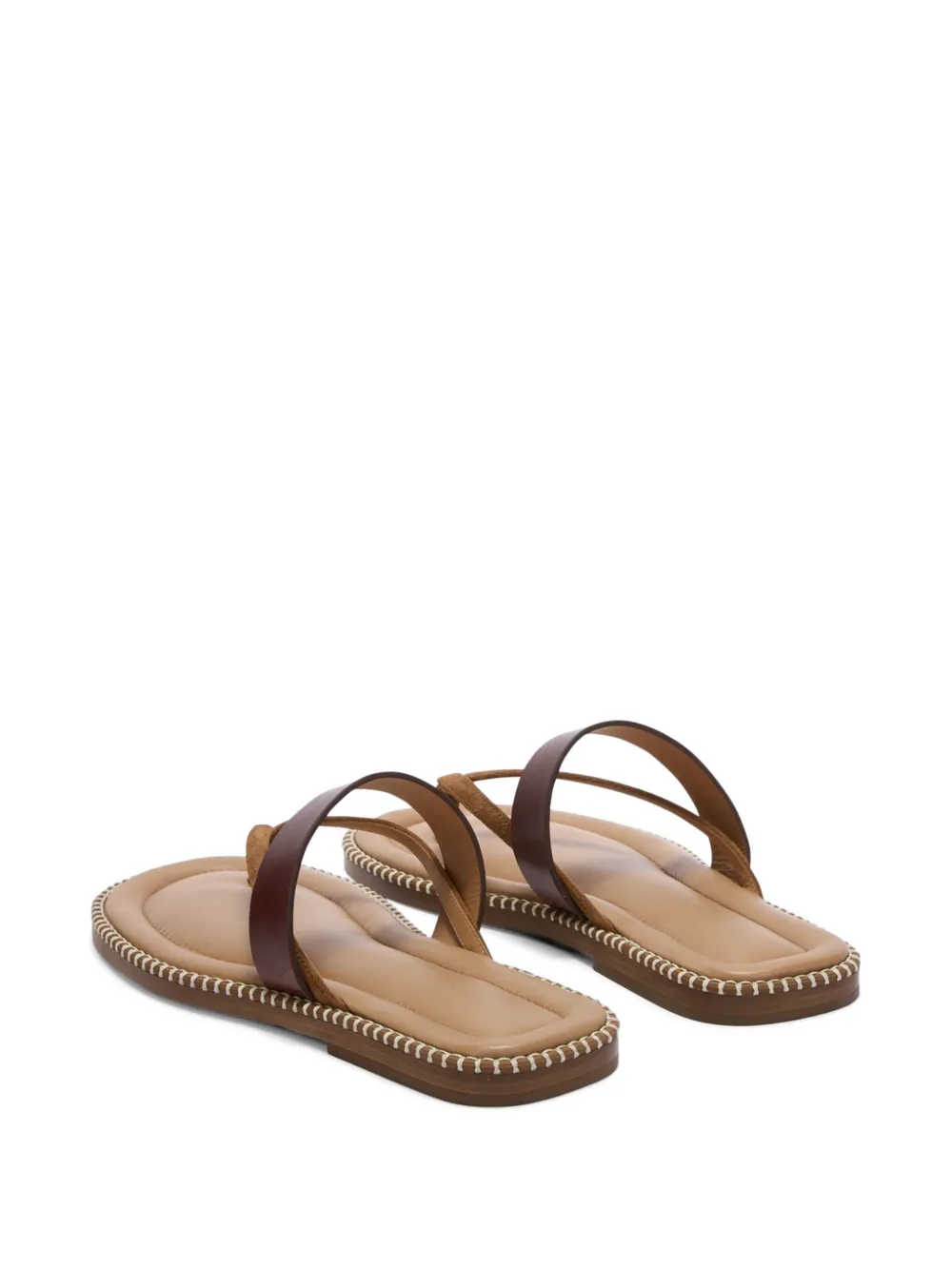 DRIES VAN NOTEN Leren sandalen met stiksel Beige