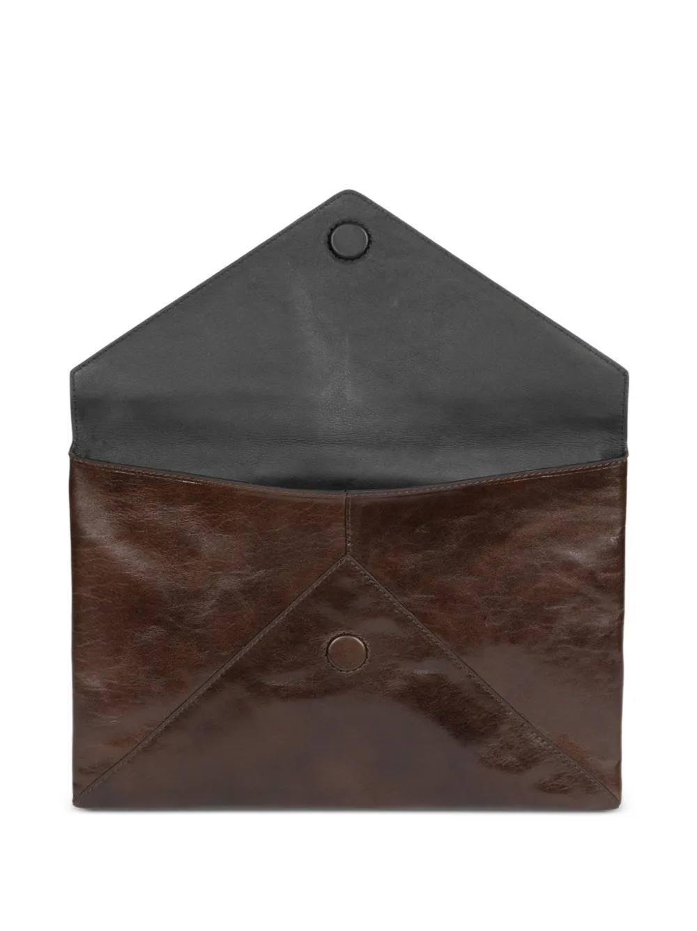 DRIES VAN NOTEN Leren clutch Bruin