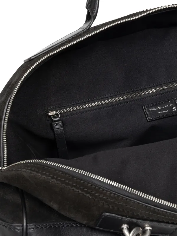 DRIES VAN NOTEN Suede Duffle Bag | Black | FARFETCH