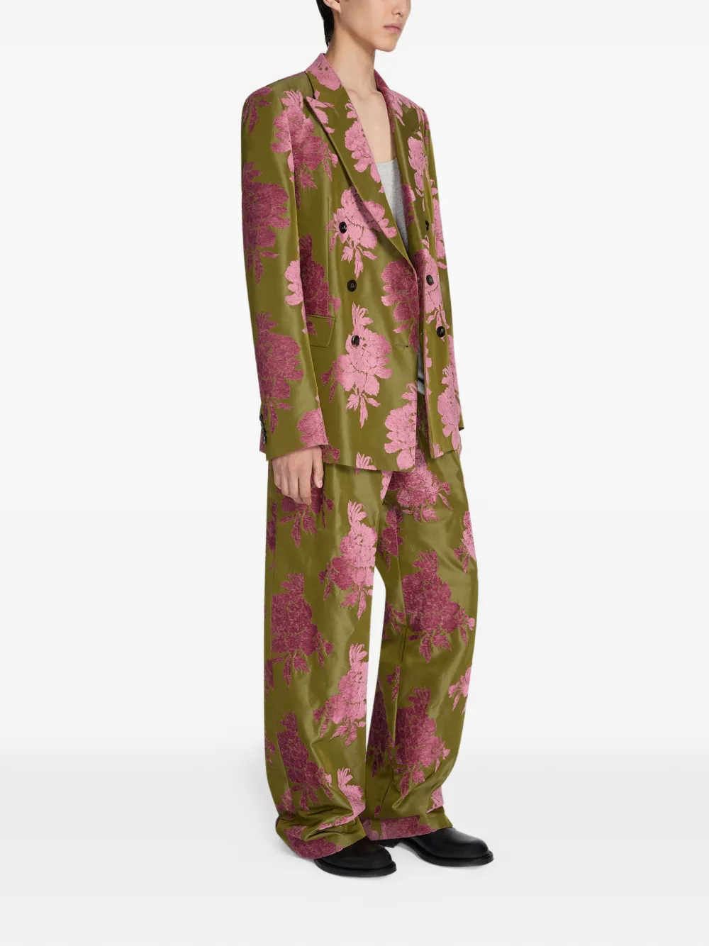  Dries Van Noten Double-breasted Blazer - Green 