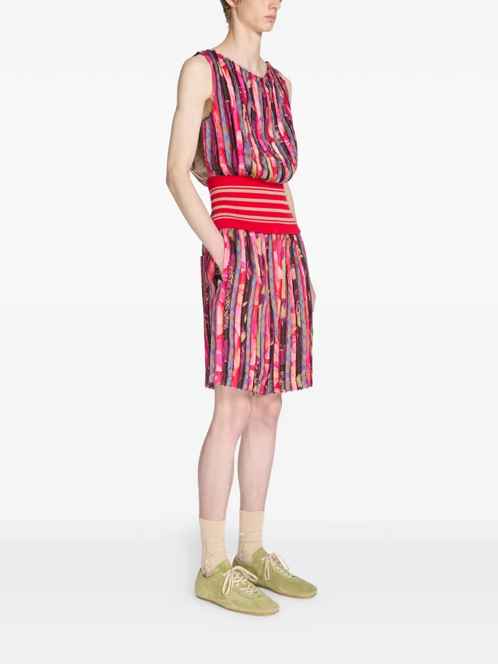 DRIES VAN NOTEN Gestreepte shorts Roze