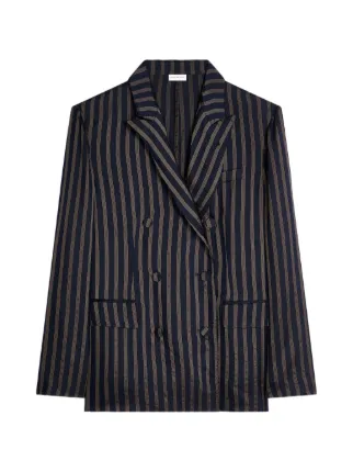 DRIES VAN NOTEN ストライプ ダブルジャケット | ブルー | FARFETCH JP