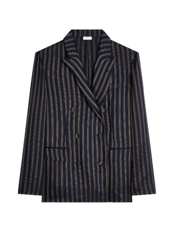 DRIES VAN NOTEN ダブルストライプスーツ DRIES VAN NOTEN ストライプ ダブルジャケット | ブルー | FARFETCH JP