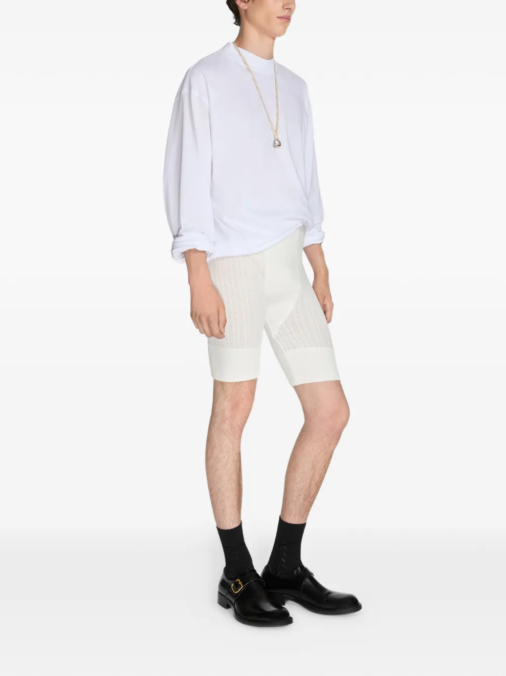  Dries Van Noten Pointelle Shorts - Neutrals 