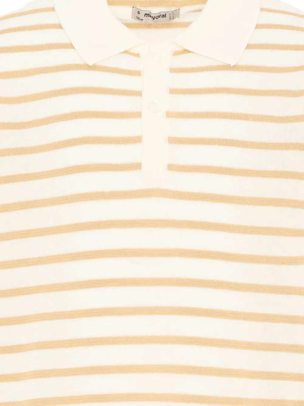  Mayoral Short-sleeved Striped Polo Shirt - White 