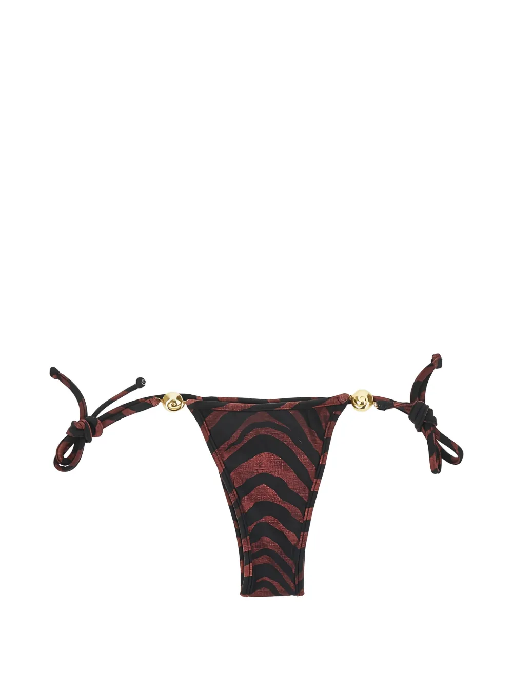Reina Olga Carioca side-tie tiger-print bikini bottoms - Marrone
