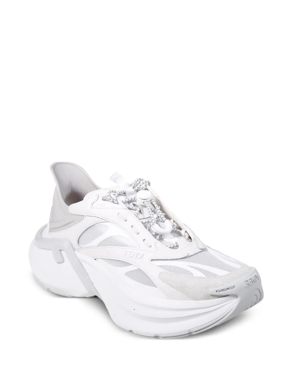  Fendi F-light Panelled Sneakers - White 