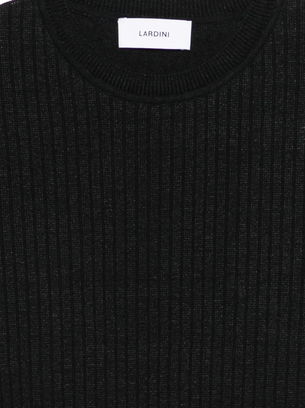 Lardini Geribbeld T-shirt Zwart