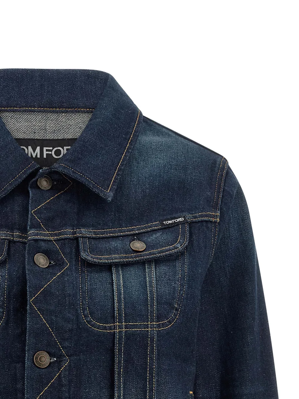  Tom Ford Japanese Contrast-stitching Denim Jacket - Blue 