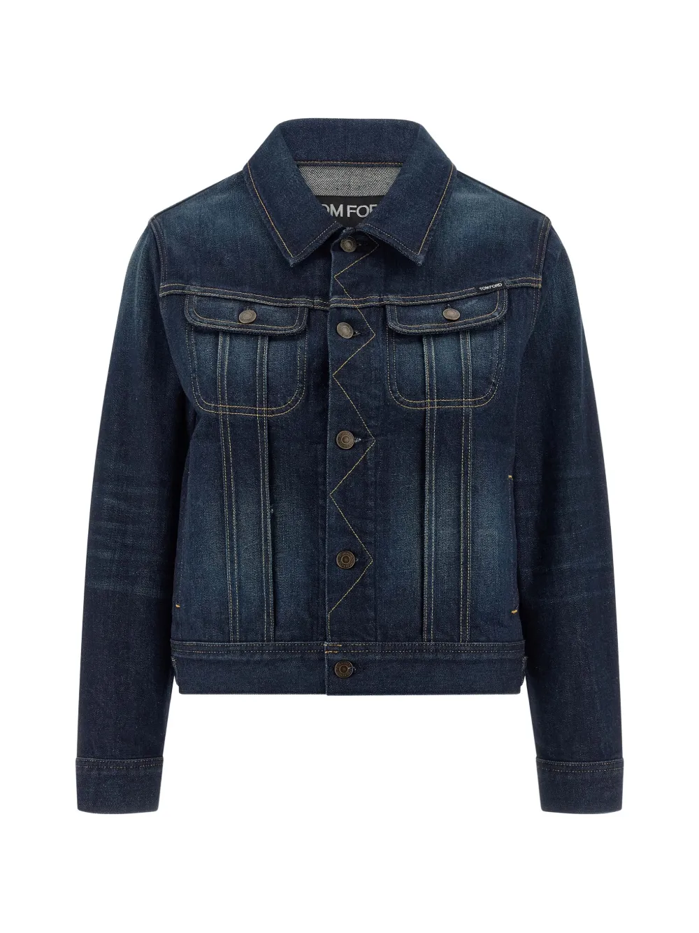 TOM FORD Japanese contrast-stitching denim jacket - Blu