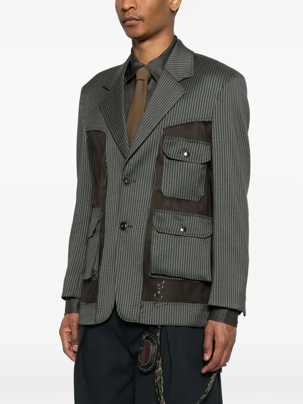  Andersson Bell Sheer-panel Blazer - Green 