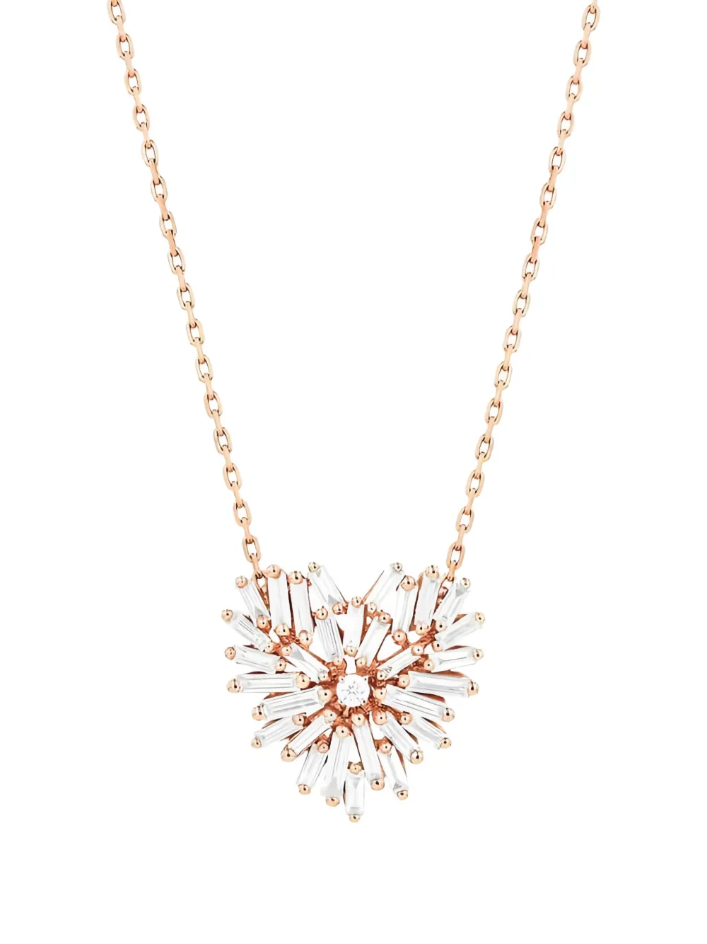 Suzanne Kalan Collana con pendente a cuore in oro rosa 18 carati con diamanti